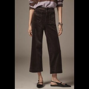 Anthropologie The Colette Cropped Wide-Leg Pants by Maeve: Corduroy Edition